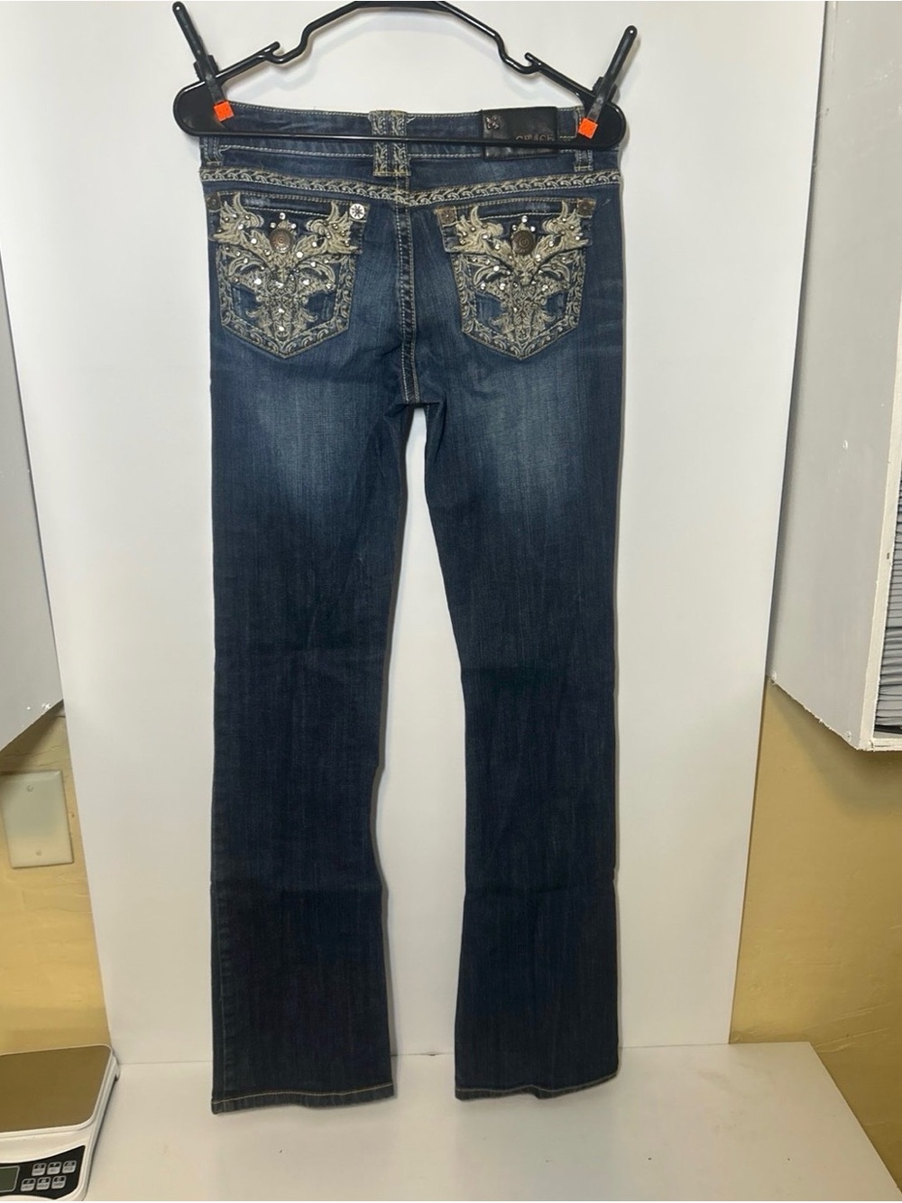 Grace in LA Dark Wash Flare Jeans - Blue - Picture 2 of 3